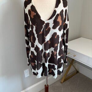 Show Me Your Mumu Size Small Hug Me Sweater in a Wildcat Knit pattern.